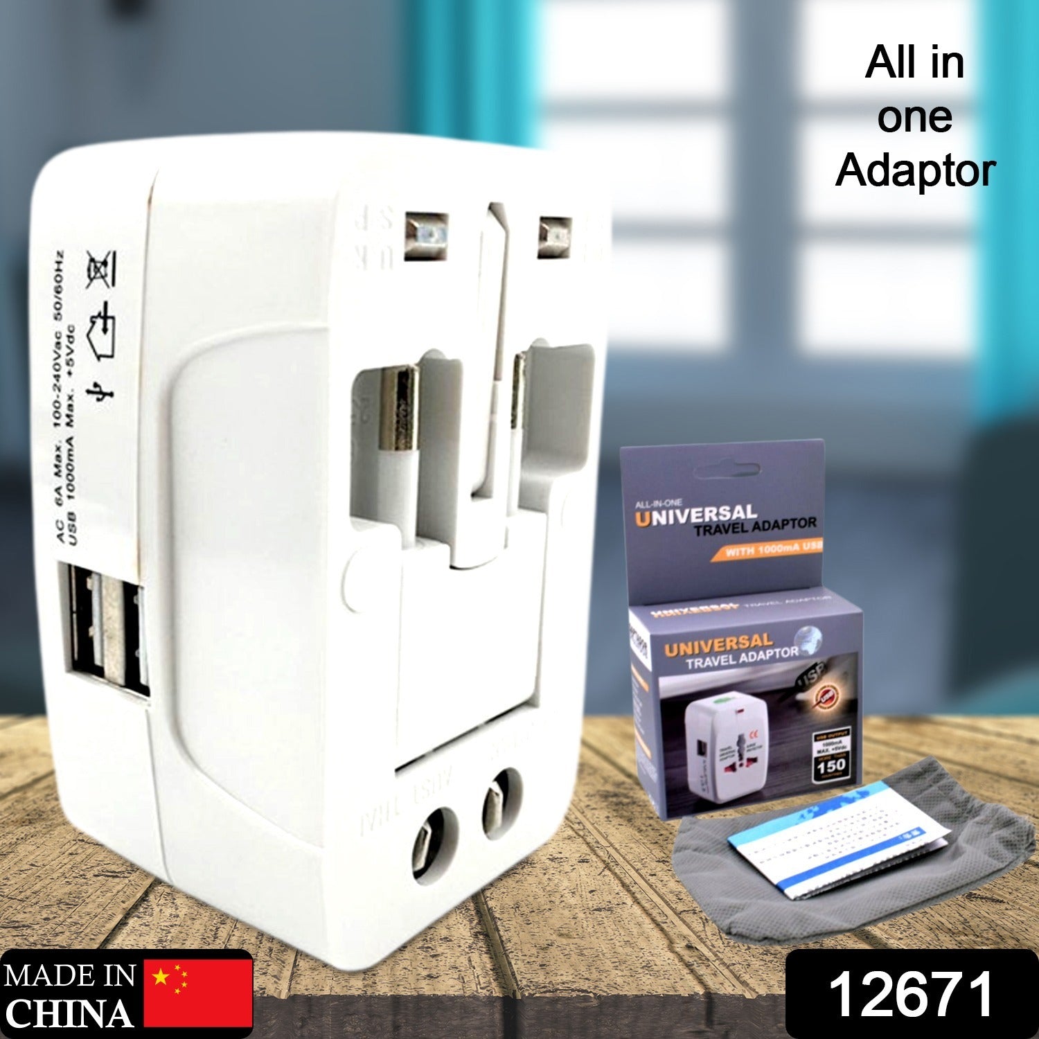 All-in-One Universal Worldwide Travelling AC Adaptor Plug (AU / UK / US / EU) International Power Charger Electric USB Power Plug Socket Adapter Converter (1 Pc) All-in-One Universal Worldwide Travelling AC Adaptor Plug (AU / UK / US / EU) International Power Charger Electric USB Power Plug Socket Adapter Converter (1 Pc)